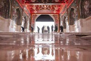 حرم امام حسین(ع) آب و جارو شد | تصاویر