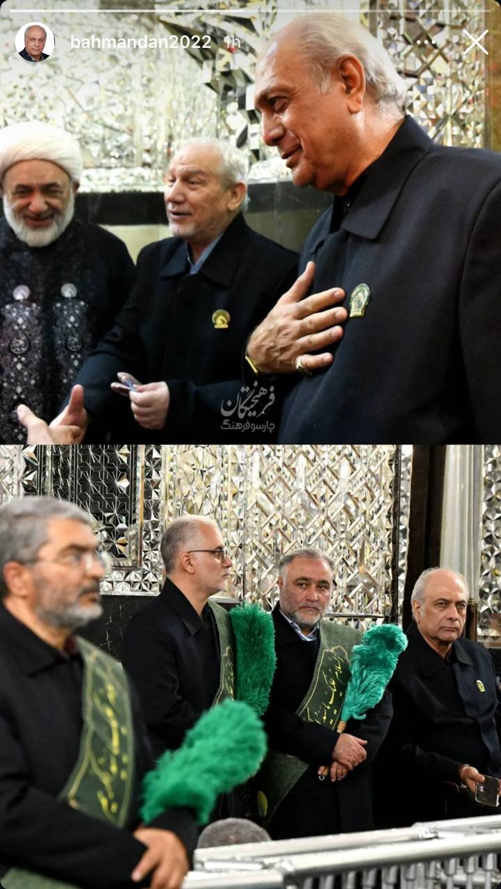 تصاویری از آقای بازیگر در لباس خادمی حرم امام رضا(ع)