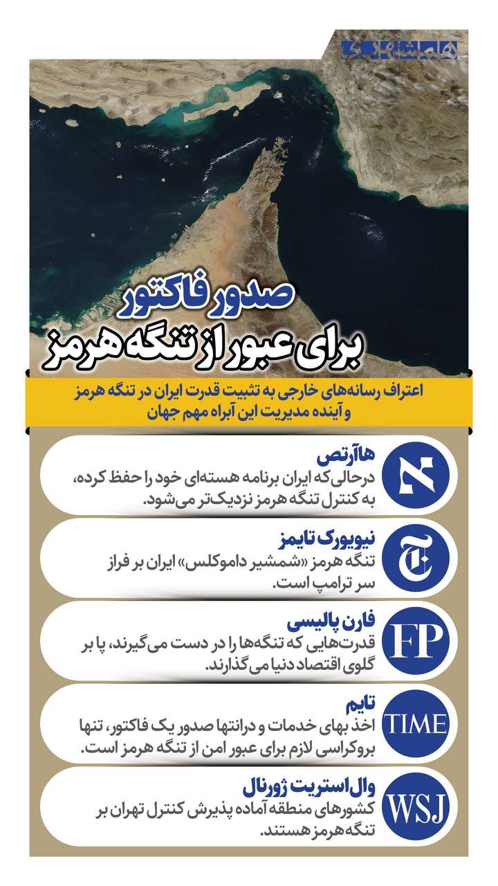 صدور فاکتور برای عبور از تنگه هرمز