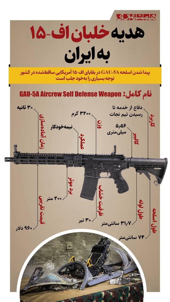 هدیه خلبان F۱۵ به ایران + اینفوگرافیک