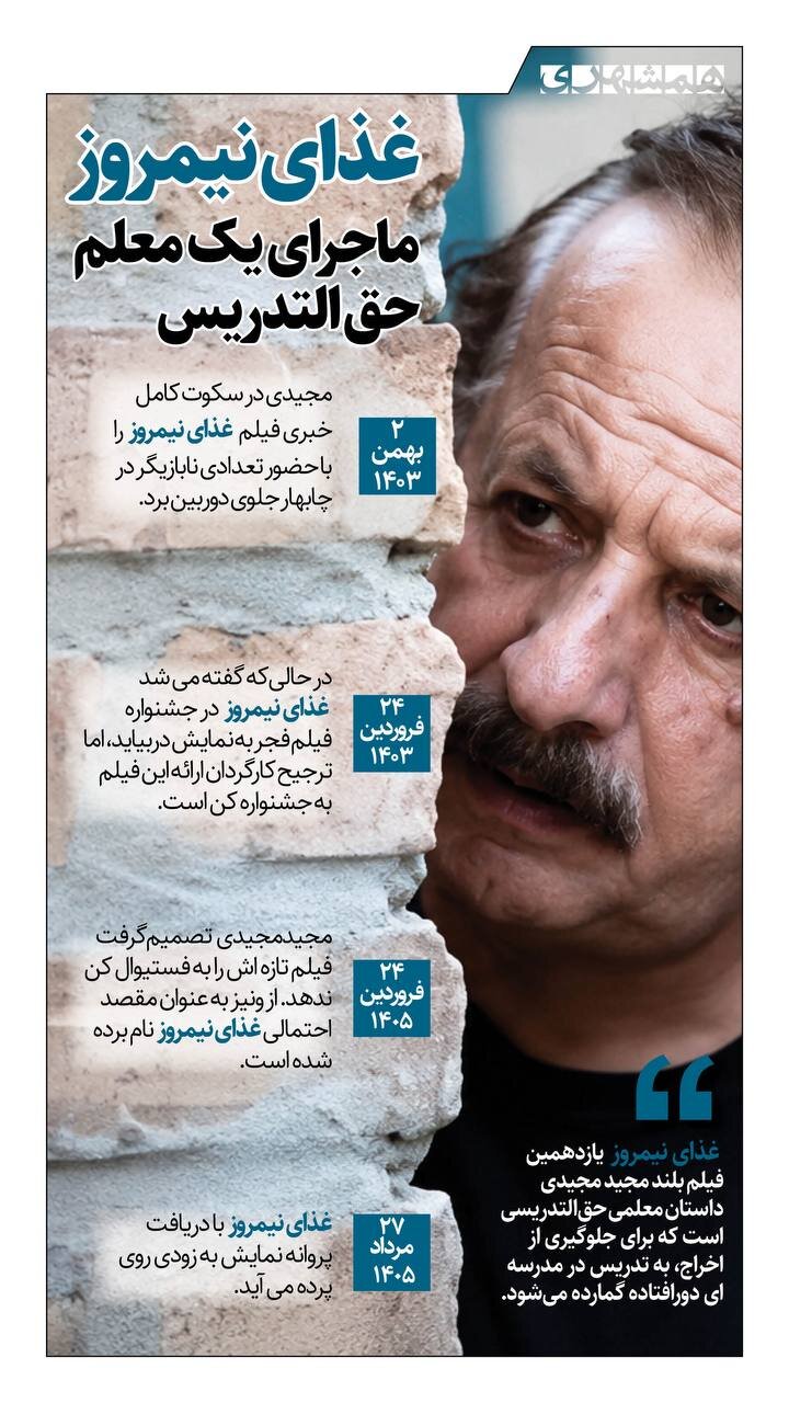 «غذای نیمروز» مجیدی، ماجرای یک معلم حق التدریس
