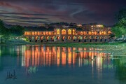 تصاویر زیبا از پل خواجو و زاینده‌رود در قاب شب | تصاویر