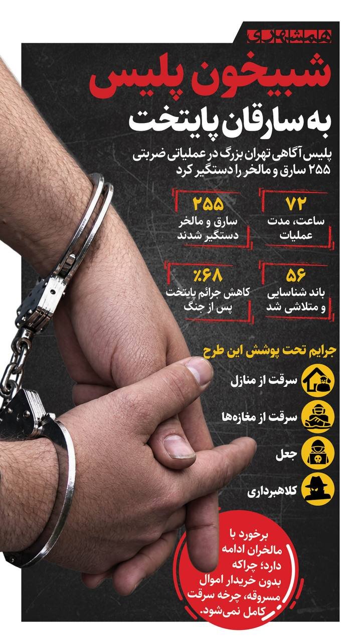 شبیخون پلیس به سارقان پایتخت + اینفوگرافیک