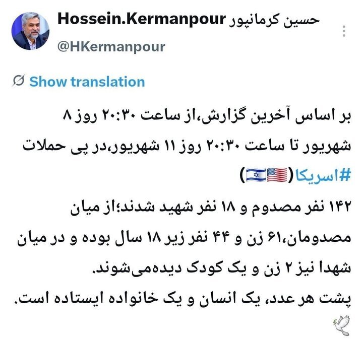 تعداد شهدا و مجروحین حملات اخیر آمریکا به ایران مشخص شد + عکس