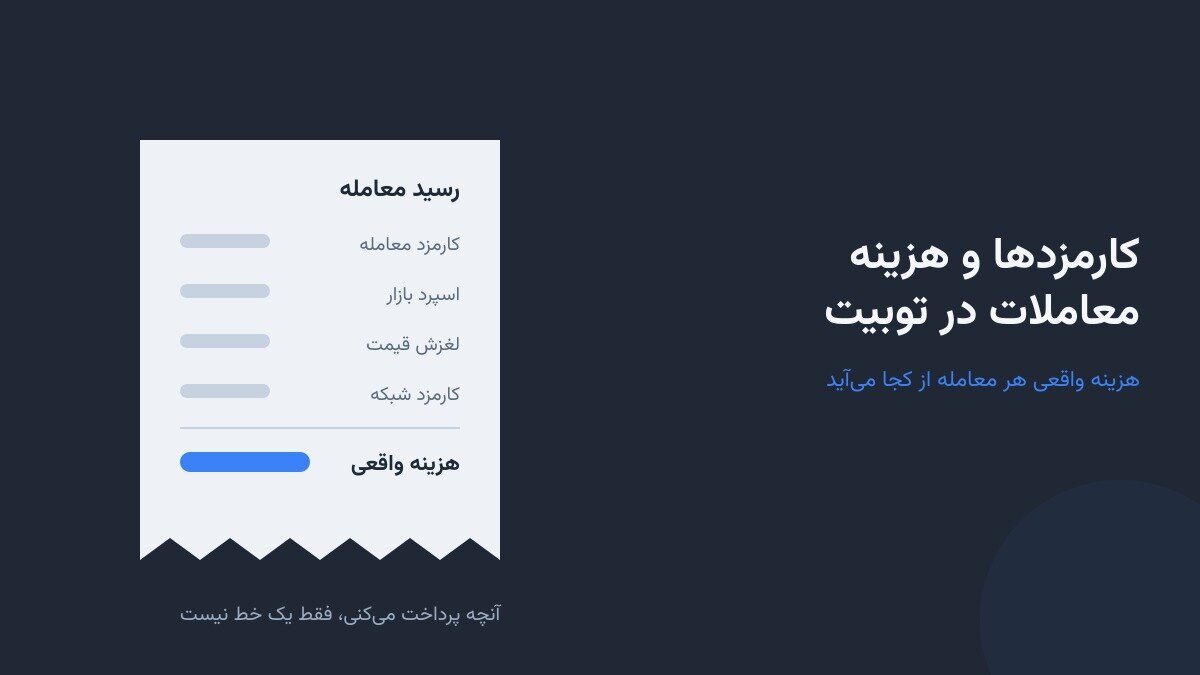 کارمزدها و هزینه معاملات در توبیت