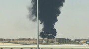 تصاویر هوایی از خسارت سنگین به مخازن سوخت فرودگاه ریاض