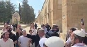  رقص وزیر نتانیاهو در مسجدالاقصی + فیلم