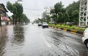بارش شدید باران پاییزی در نوشهر | ویدئو
