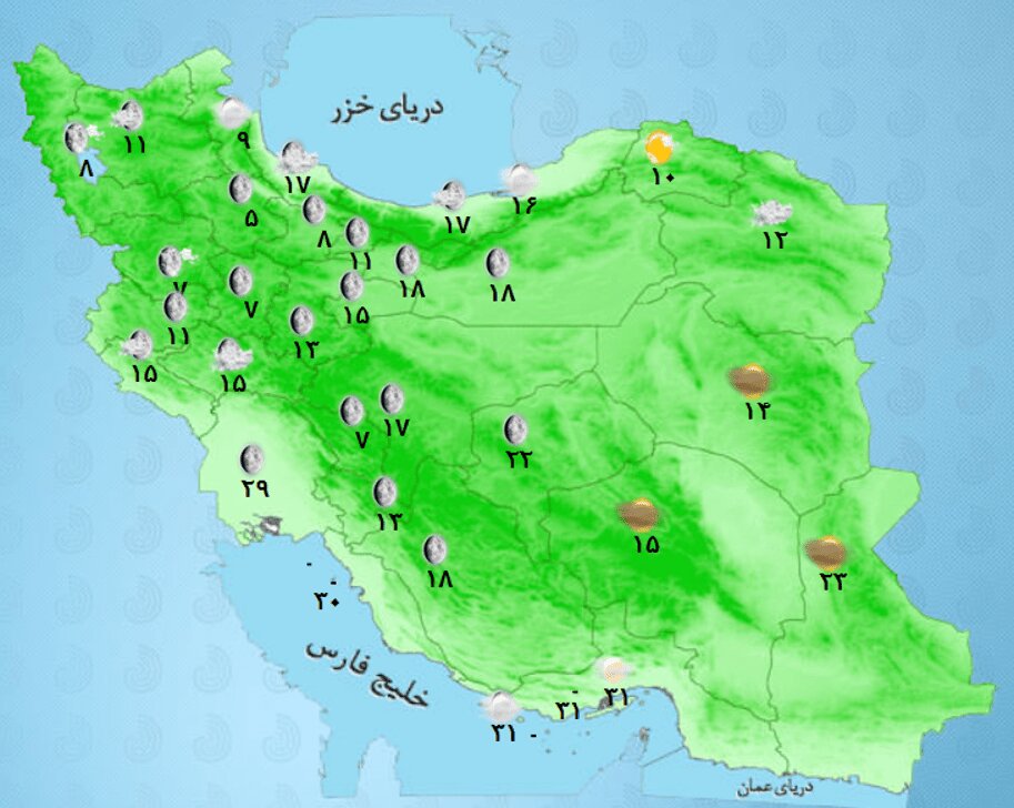موج جدید بارشی ۲۳ استان را فرا می گیرد؛ تهران هم بارانی می شود؟