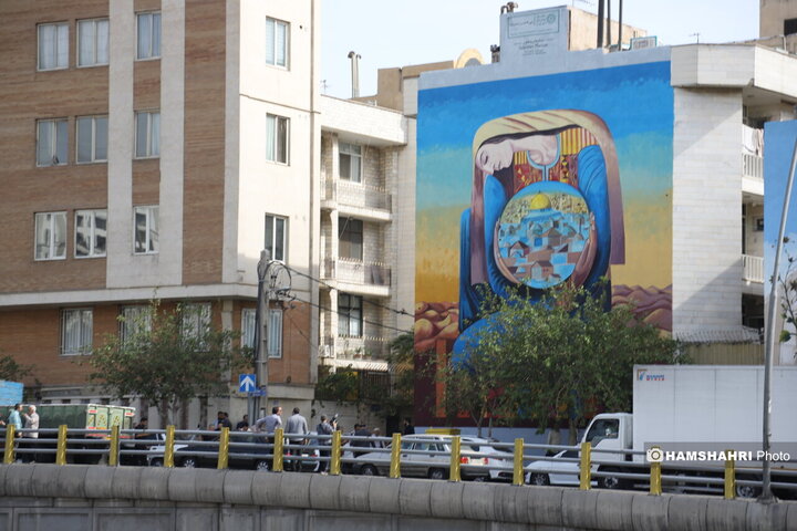 آیین رونمایی از دیوارنگاره فلسطین