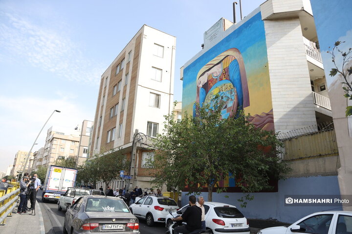آیین رونمایی از دیوارنگاره فلسطین
