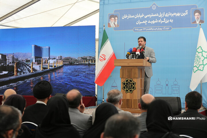 افتتاح پل دسترسی خیابان ستارخان به بزرگراه شهید چمران