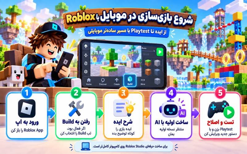 ساخت بازی روبلاکس در گوشی