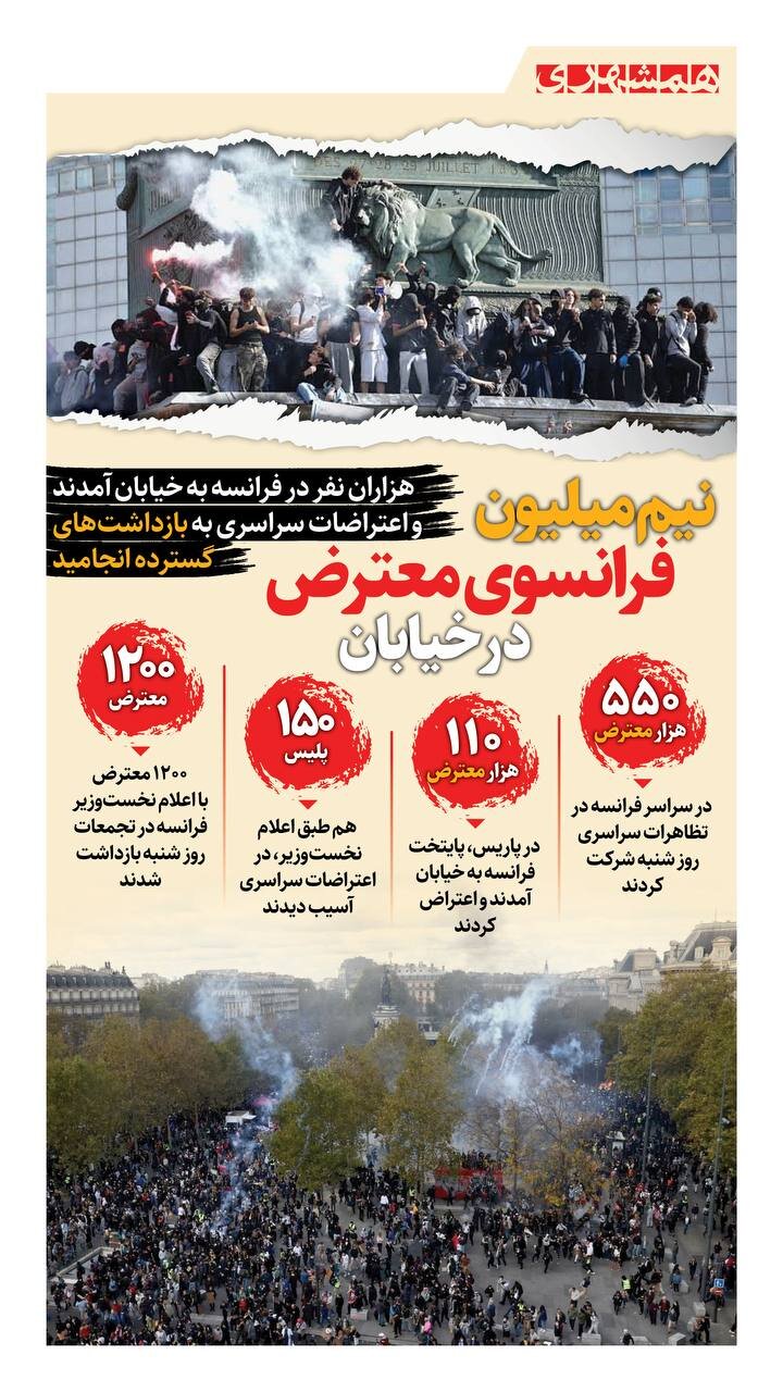 نیم میلیون فرانسوی معترض!